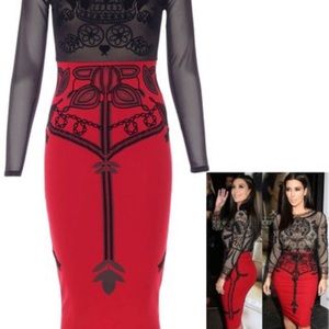 Kim K. Replica midi dress w/ velvet skull print